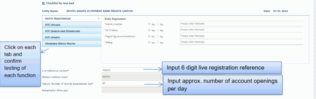 Registration for CKYC 5